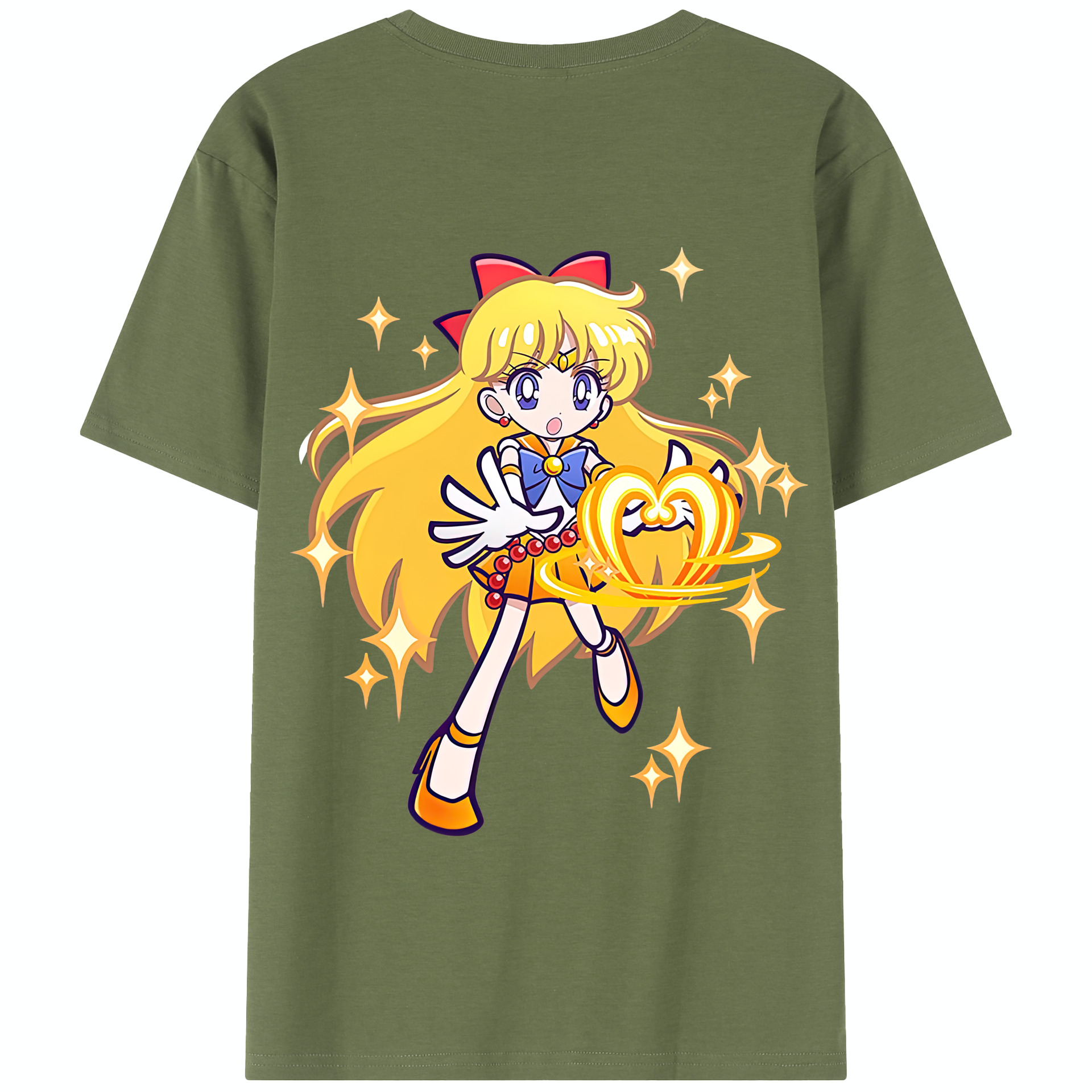 （画像用） 美少女戦士セーラームーン 愛野 美奈子 あいの みなこ Sailor Moon Aino Minako 綿100％半袖Tシャツ（背面プリント）